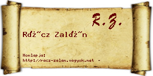 Rácz Zalán névjegykártya